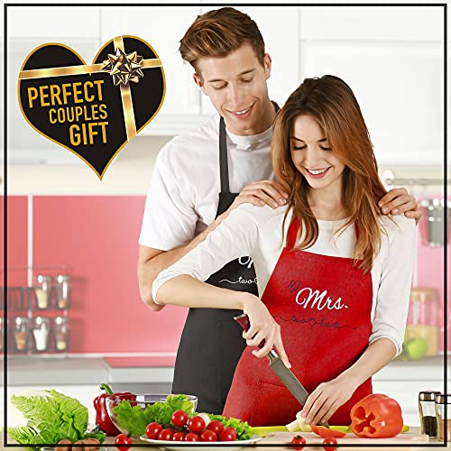 Merakio Mr And Mrs Aprons | Gifts For Couples Who Have Everything, Engagement Gifts For Couples Newly Engaged Unique, Newlywed Gifts For Couples, Newly Engaged Gifts, San Valentin Gift- Recipe Ebook. #TOP3