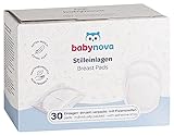 babynova Stilleinlagen – Einweg-Stilleinlagen – 30 einzeln verpackte Einlagen mit Klebestreifen – für stillende Mütter – Extra weich – diskrete und bequeme Passform