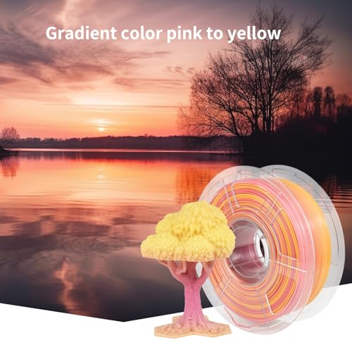 Image of IEMAI PETG Filament 1.75mm Bundle 2kg, Blue-Purple+Pink-Yellow Translucent Dual Color Gradient 3D Printer Filament, 1kgx2 Spools for Lampshade, Artistic Creations, Home Decor