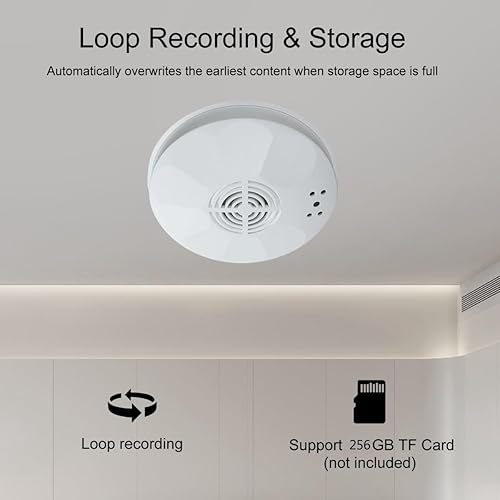 Miniatura 8 de Cámara oculta WiFi Ultra 4K HD, con forma de detector de humo, con visión nocturna clara, batería recargable de 800 mAh, grabación de video,