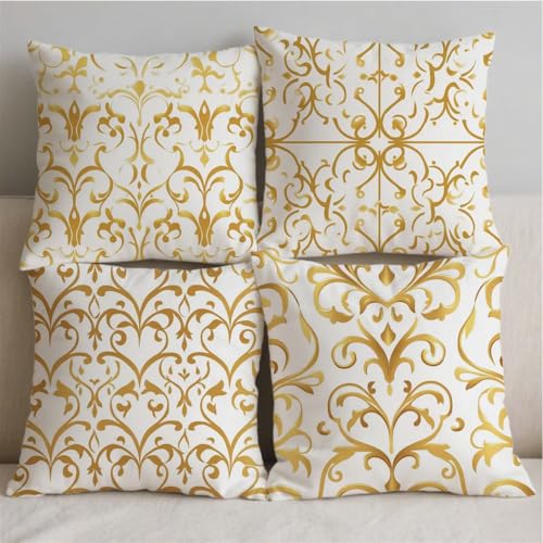 Housse coussin 80x80cm imperméable en lin texturé de style bohème chic