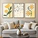 3Pcs Large Framed Botanical Canvas Wall Art, Modern Neutral Plant Abstract Canvas Prints, Minimalist Nature Wall Decor, Large Wall Art for Living Room Bedroom Office Farmhouse Decor 16 * 24in