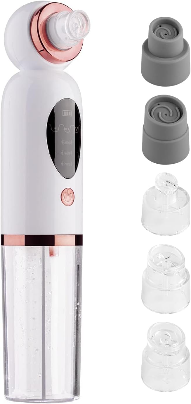 MAKINGTEC Blackhead Remover Vacuum, Pore Vacuum Blackhead Remover Water Circulation Pore Cleaner Pimple Extractor Tools With 6 Suction Heads 3 Gears Adjustable Beauty Device For Men And Women
