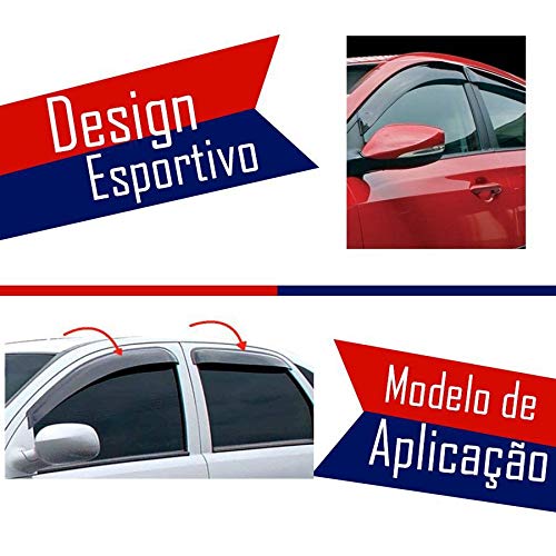 Calha de Chuva Esportiva Fiat Mobi 2016 17 18 Fumê