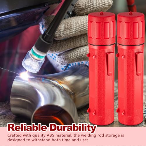 Image of Zonon 4 Pcs Welding Rod Storage Tube 14 Inch Tig Rod Holder, Red