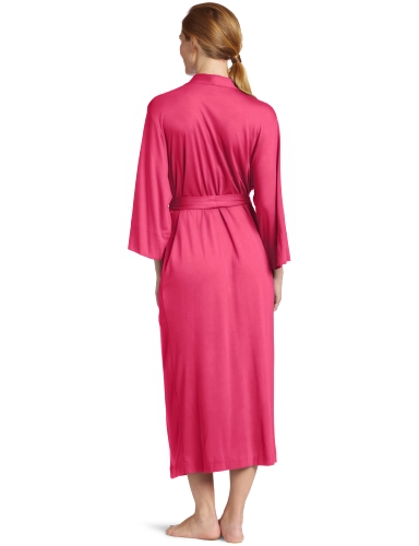 Image of Natori Shangri La Long Robe with Kimono Sleeves, Bathrobe for Women