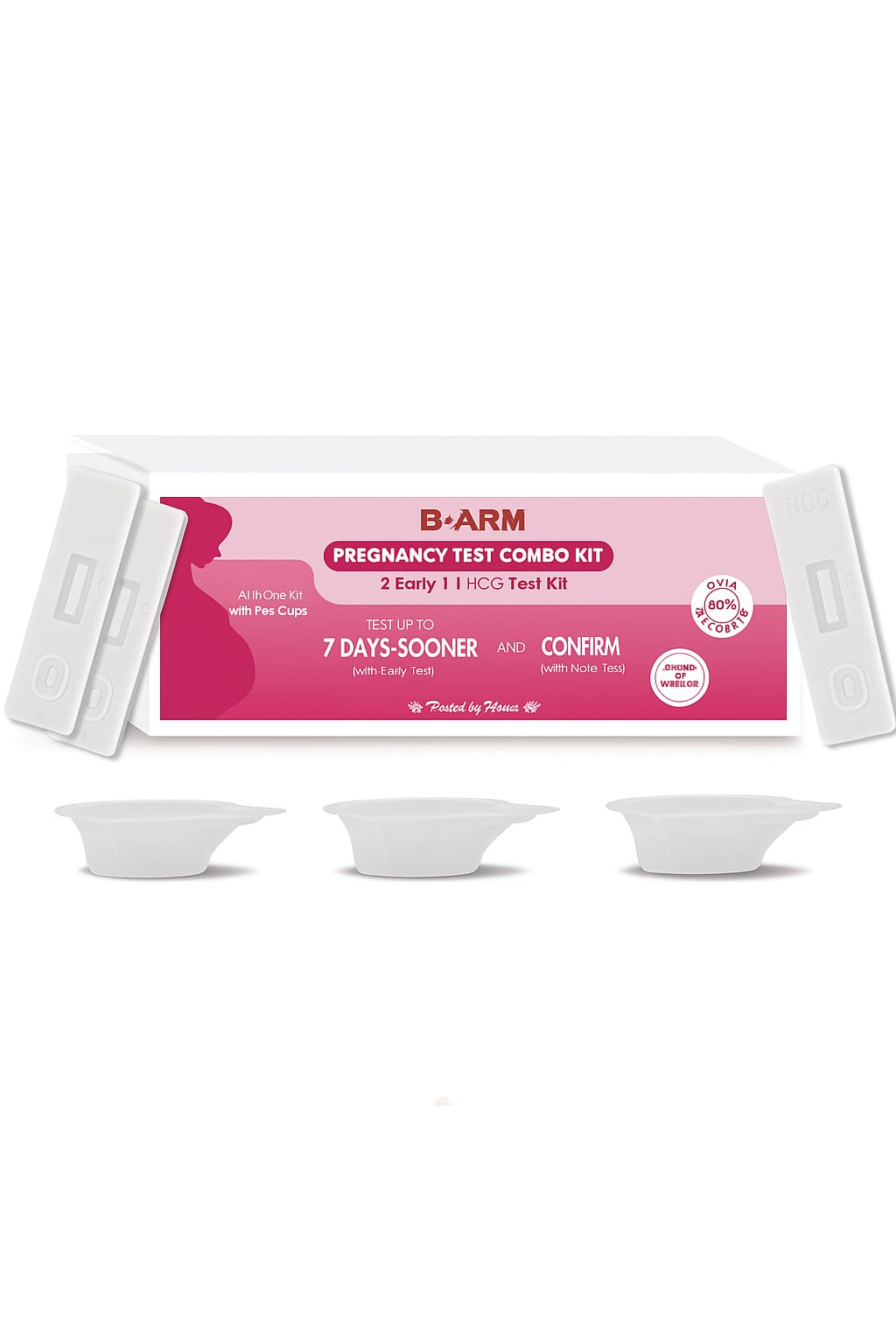 B-Arm Early Pregnancy tests (upto 7 days) & normal HCG test Kit Combo with 99% Accuracy | Quick, One-step Pregnancy Test at Home for Women with Free Pee Collection Cups (Pack of 6)-image-42