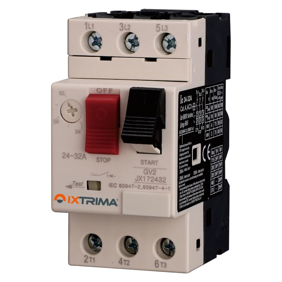 Disjoncteur thermique réglable 24-32A GV2 protégeant votre moteur tripolaire des surcharges