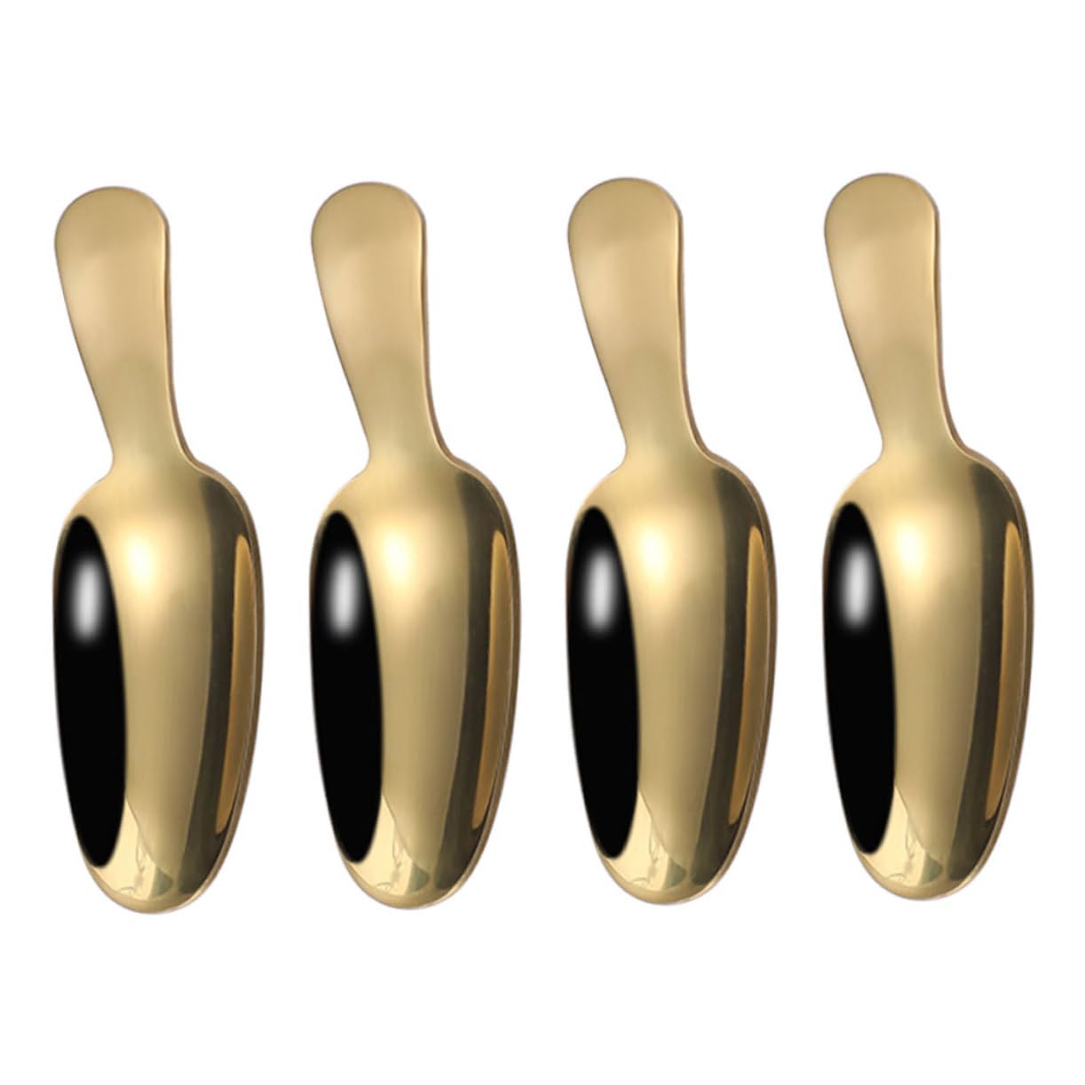 SOLUSTRE 4pcs Stainless Steel Dessert Scoop Short Handle Ice Cream Tea Spoon Premium Kitchen Seasoning Spoons for Home Restaurant and Tearoom Use Easy to