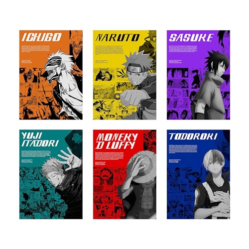 Image of CodersParadise Paper Pack Of 6 - Anime Wall Posters 8X12 Inch (A4 Size) Included Glue Dots Wall Decor Posters Wall Art
