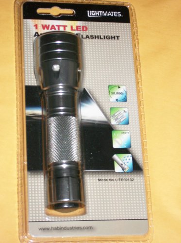 Lightmates 1 watt led aluminum flashlight 5" long