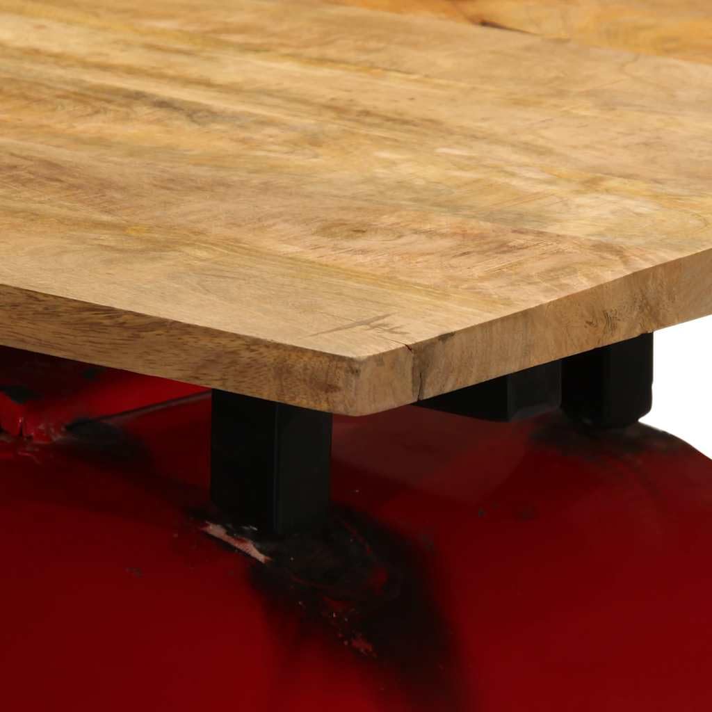 7-TLG. Bar-Set aus Massivholz Mango mit pulverbeschichtetem Stahlgestell, Stehtisch Set mit Traktor-Design und Fußstütze, 110 kg Belastbarkeit pro Sitzplatz