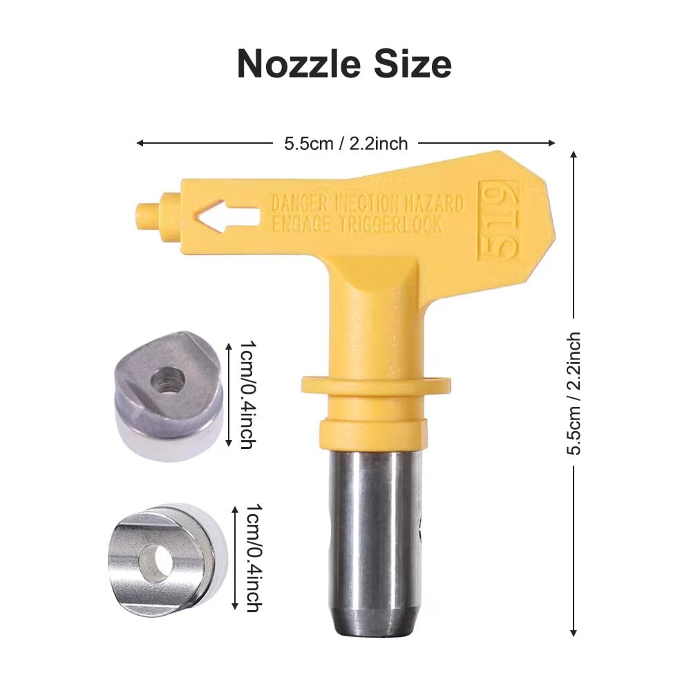 Dent-de-lion 5 sztuk Airless dysza do dyszy pistoletu malarskiego, odwracalna dysza do malowania powietrzem do pistoletu malarskiego wysokociśnieniowego (211,313,415,517,623)