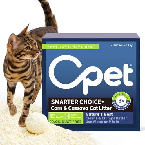 OPET Tapioca Cat Litter Pellets,Quick Clumping Kitty Litter,Dust Free Low Tracking,Superior Odor...
