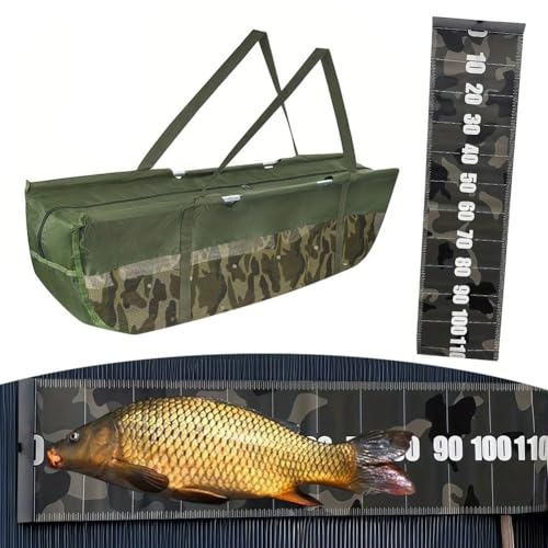 Sac de pesée de pêche pliable de 117 cm avec règle intégrée