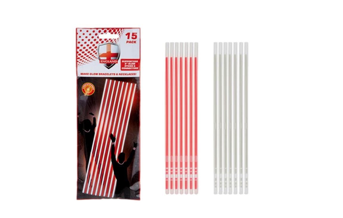 Glow Sticks 15 Pack Red and White Halloween, Christmas, Festivals and Parties