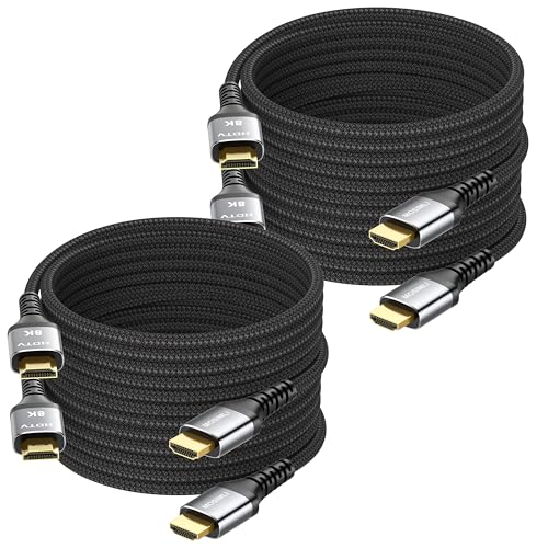 MOSIMLI 8K HDMI Cable 10 FT 4-Pack, HDMI 2.1 Gaming Cord, Support 8K@60Hz, 4K@120Hz, Dynamic HDR10+, SBTM, VRR, QFT, ALLM, 3D, HDCP 2.3 for PS5, Xbox, Nintendo Switch, TV, PC, Monitor, Graphics Card