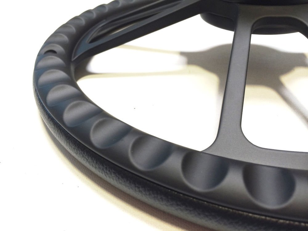 Muscle Style Steering Wheel + Adapter Kit for GM, Ididit Column Black Billet