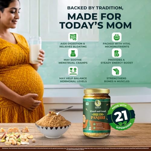 Image of Asmita Organic Farms Panjiri 550g | Postpartum & Postnatal Nutrition | Traditional Immunity Booster for Women, Kids & Adults | Made with 21 Powerful Ingredients | Energy & Recovery Superfood