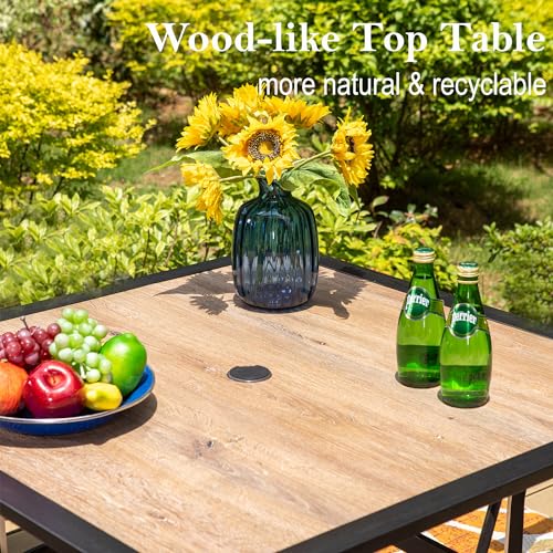 Image of Sophia & William Patio Dining Set, Square Table w / 4 Grey Aluminum Chairs