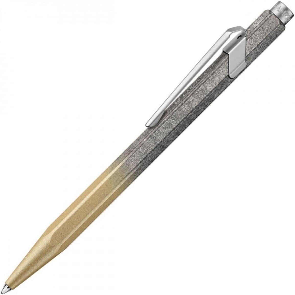 Caran d'Ache 849 Cosmic Blue 'Gilded' Ballpoint Pen Aluminium Barrel Blue Flexible Metal Clip Line Colour: Black M NM0849.224