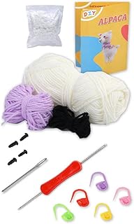 IOOOFU Kit de artesanato de crochê faça você mesmo, kits de animais de crochê, incluindo fios de agulhas de crochê, instruções de agulha, acessórios para iniciantes, conjunto de crochê fácil para iniciantes, presente DIY