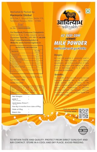 Image of A2 Cow Skimmed Milk Powder 1kg (Pack of 1) | Nutrient-Rich Dairy Powder | Ideal for Tea, Coffee & Daily Kitchen Use