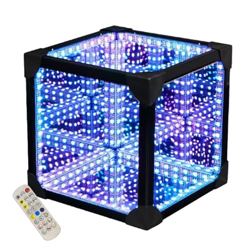 Luz de túnel con espejo infinito 3D reactiva al sonido y modos RGB personalizables