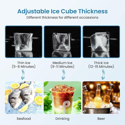 Fabricadora de hielo comercial de acero inoxidable 100 lbs miniatura 3