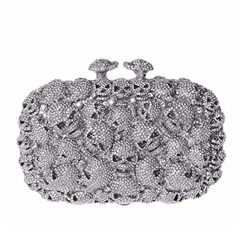 Image of DJBM Glitter Skulls Rhinestone Purse Women's Clutch Handbags Crystal Evening Bags Diamond Evening Clutches for Party Prom