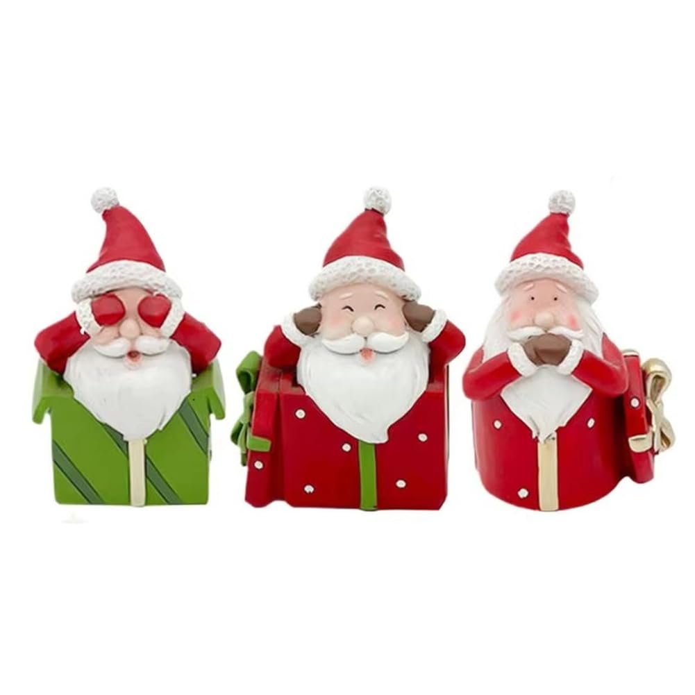 Statues de Noël miniatures en résine pour bureau sans encombrement ni risque de casse