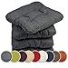 sunnypillow 4er Set Stuhlkissen 45x45 cm Bequeme 8cm Polsterauflage Auflage für Stühle/Bänke in Haus und Garten Sitzkissen Sitzauflage Gartenkissen viele Farben zur Auswahl Anthrazit