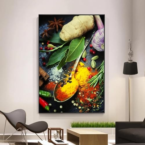 Peinture à l'huile sur toile d'épices avec impression haute définition 70x100 cm