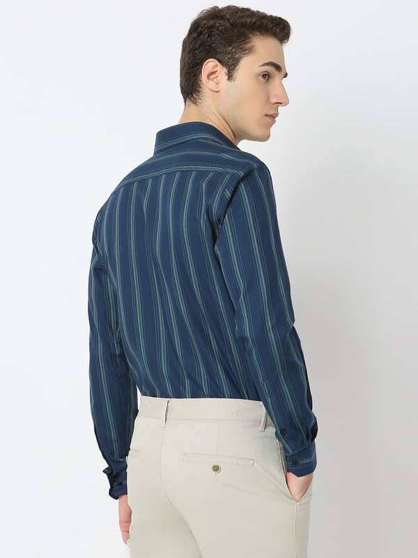 Image of Men's Striped Cotton Formal Shirt