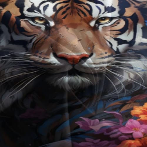 Housse de couette tigre 3 pièces 220x240 cm parure de lit microfibre respirante - 7