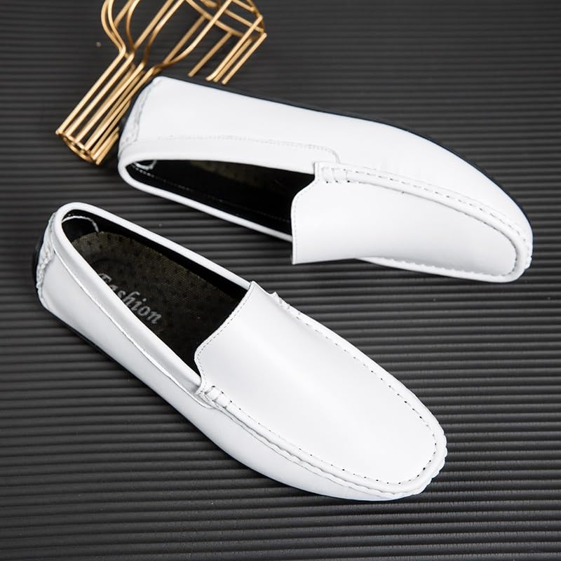 Loafers for Men Square Toe PU Leather Driving Style Loafer Comfortable Anti-Slip Lightweight Party Prom Slip-ons3