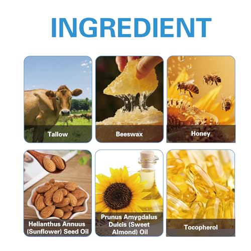 Beef Tallow Skincare，Beef Tallow Balm，Feuchtigkeitscreme für Gesicht & Körper, mit Bienenwachs, Honig & Talg，Deep Moisturizing