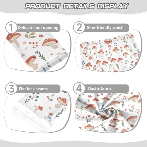 senya Girls Printed Leggings Yoga Pants Mushroom Pattern for Kids in 4t to 10 Years, 4T3