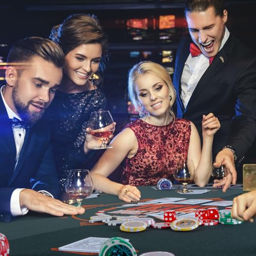 GOODS+GADGETS XXL Pokertisch-Auflage 120 x 120 cm Faltbare Pokerauflage; Poker-Zubehör Pokermatte Tisch-Auflage mit hochwertigem Filz; mit 8 Getränkehaltern; mobil & klappbar (Schwarz - 120 x 120 cm) – Bild 6