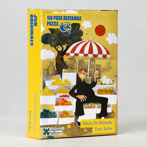 Image of 150 Pieces Fruit Seller Theme by Mario Miranda Vibrant & Challenging Jigsaw Puzzle Game Activity for Adults & Kids - Educational Toy for Ages 5-12