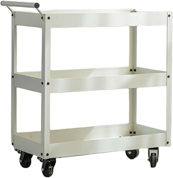 Heavy Duty Utility Cart with Wheels,3-Tier Rolling Storage Cart Mobile Organizer,Cold-Rolled Steel Material,Ideal for Kitchen,Bathroom,Office,Craft Room