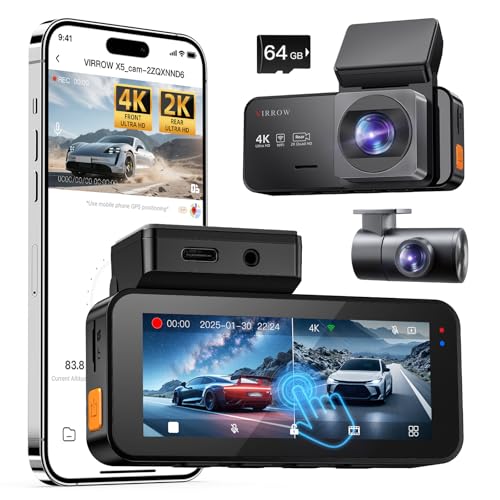 Dash Cam Front and Rear: 4K+2K Dash Camera for...