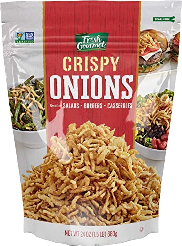 Image of Fresh Gourmet Crispy Onions Snack and Salad Topper, 24 Ounce (Pack of 2)