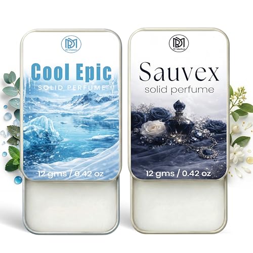 Image of Dr.Mashur Solid Perfume |Cool Epic&Sauvex Alcohol Free Wax Perfume Balm, Long Lasting | Pocket Tin 12g, Pack Of 2| Non Greasy Smooth Glide, Travel Friendly Men And Women