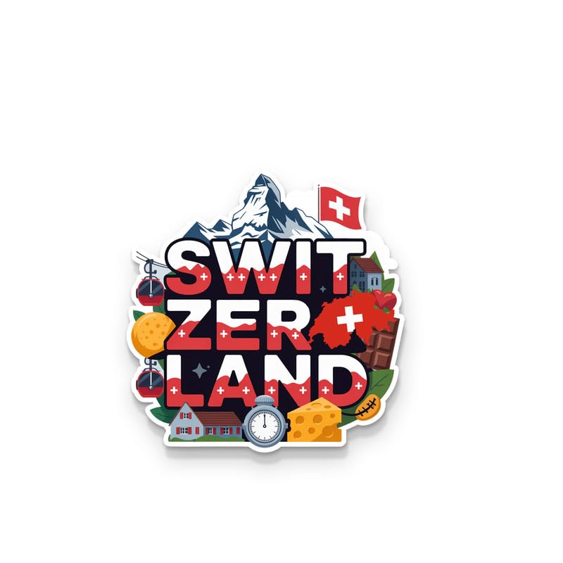 Image of Switzerland 02 Fridge Magnets, Glossy Finish, Stylish Magnet for Fridge, Wardrobe & Metal Surfaces
