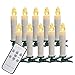 Produktbild SZILBZ 10Stk Weihnachten LED Kerzen Lichterkette Weihnachtsbaumkerzen weihnachtskerzen Christbaumkerzen mit Fernbedienung Timer Kabellos