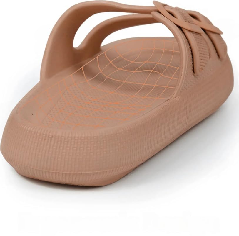 Image of Women Adjustable Open Toe Slide Sandals Classic Ultra Soft EVA Footbed Summer Designed to Fit Flat Buckle Sliders for Women & Girls