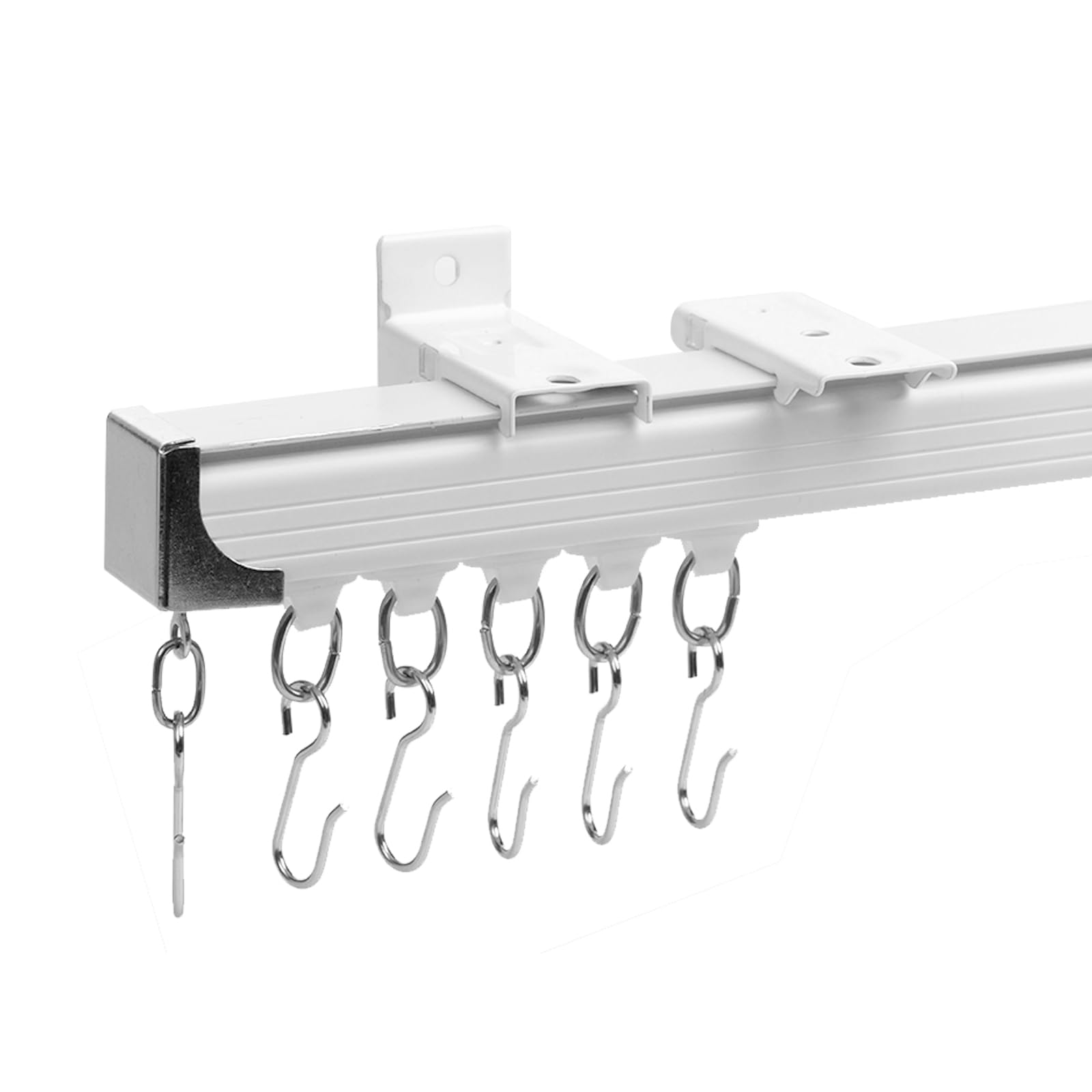 INNOVIO Ceiling Curtain Track (12ft to 15ft) - Curtain Track Ceiling Mount - Heavy Duty Curtain Rod Track for Living Room Bedroom Shower Divider- Wall Mounted Track System