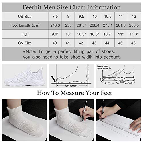 Feethit Mens Slip On Walking Shoes Lightweight Breathable Non Slip Running Shoes Comfortable Fashion Sneakers For Men White #TOP7