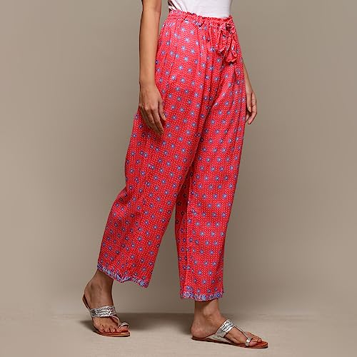 Image of BIBA Women Mid Rise Rayon Straight Palazzo